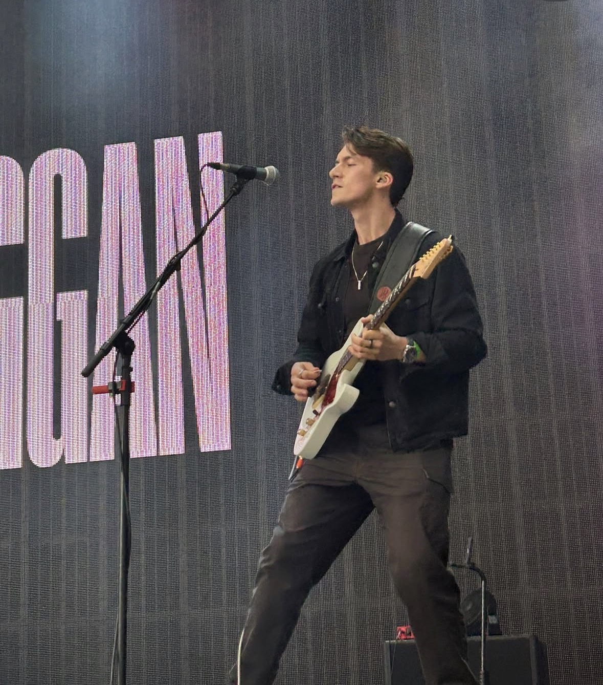 Callum Garland performing live on stage